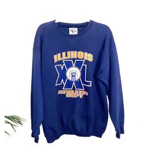 VNTG ILLINOIS graphic 80s collegiate crewneck sweatshirt M